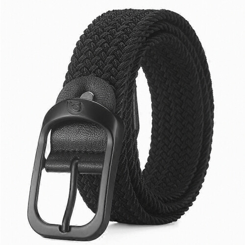 105 cm elastische geweven riem voor heren, zwart.C2