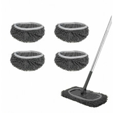 Lingettes réutilisables pour balai Swiffer - Recharges plates en microfibre - Lot de 4