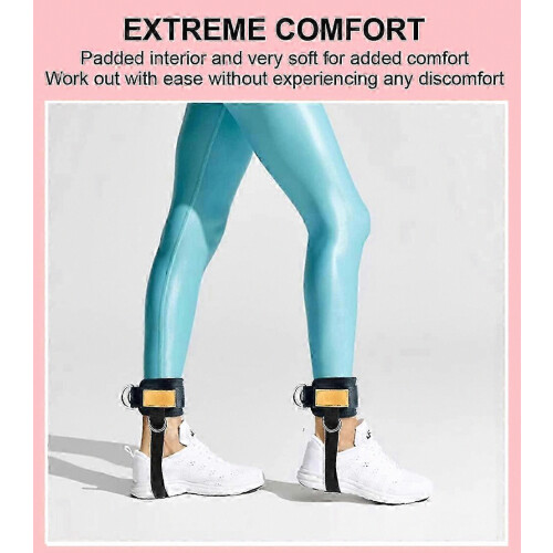 Ankle Strap for Cable Machine, 1 Pair Ankle Bands for Working Out, Adjustable Cuffs for Cable Kickback 2