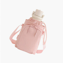 Tragbare Wasserflaschentasche, ergonomische Reisetasche mit verstellbarem Tragegurt für Flaschen und Geräte, Pink