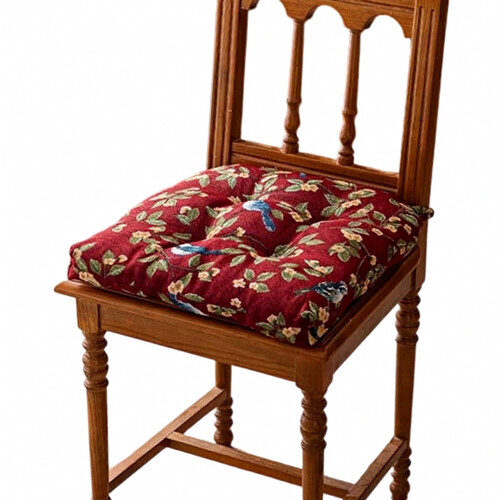 Furniture Pad In Florals Pattern Soft Polyester Materials Ideal For Hard Chairs And Stools 2 Size Addition  Red