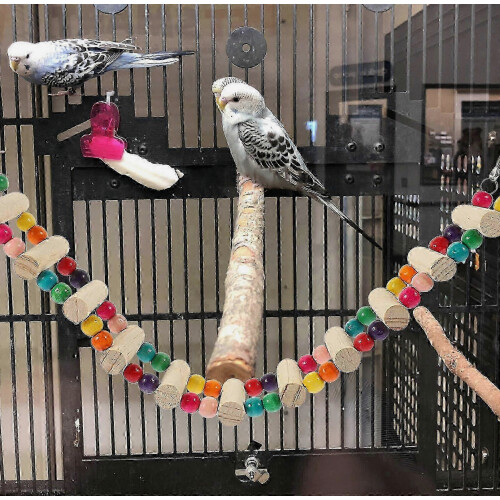 Wooden Parrot Climbing Ladder with Swing 1