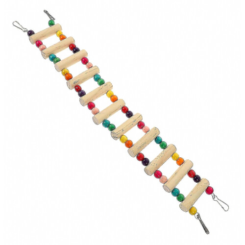 Wooden Parrot Climbing Ladder with Swing 2