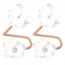 2Pcs Adjustable Cloth Curtain Band Without Hole Design Simple Installation For Window White