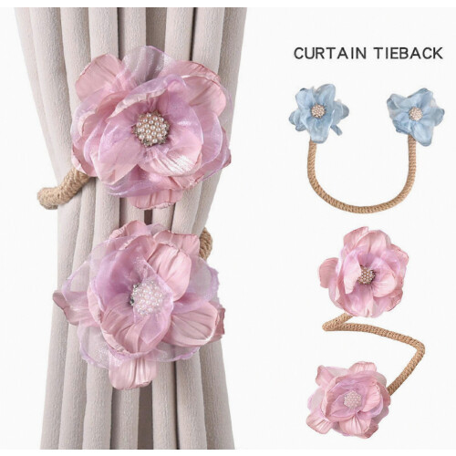 2Pcs Adjustable Cloth Curtain Band Without Hole Design Simple Installation For Window  White 1
