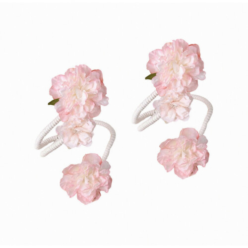 2er-Pack dekorative Polyester-Gardinenhalter mit Blumenmuster, Raffhalter aus Polyester mit Struktur für das Wohnzimmer