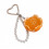 Resin Fruit Pendant Keyring with Heart Clasp and Beaded Loop, Small Bag Charm Backpack Accessory 1 Piece  Orange 1