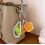 Resin Fruit Pendant Keyring with Heart Clasp and Beaded Loop, Small Bag Charm Backpack Accessory 1 Piece  Orange 2