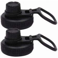 Lot de 2 bouchons noirs anti-fuite pour bouteilles à large ouverture, réduisant l'utilisation de bouteilles jetables, design léger idéal pour le