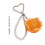 Resin Fruit Pendant Keyring with Heart Clasp and Beaded Loop, Small Bag Charm Backpack Accessory 1 Piece  Orange 3