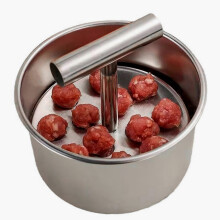 Gehaktbalpers van roestvrij staal voor 12 gehaktballen, gemakkelijk schoon te maken, keukenhulpmiddel voor thuis en in de horeca.