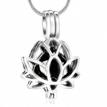 Crematiesieraden voor as - Lotusbloem ashanger ketting met mini-urntje als gedenksieraad