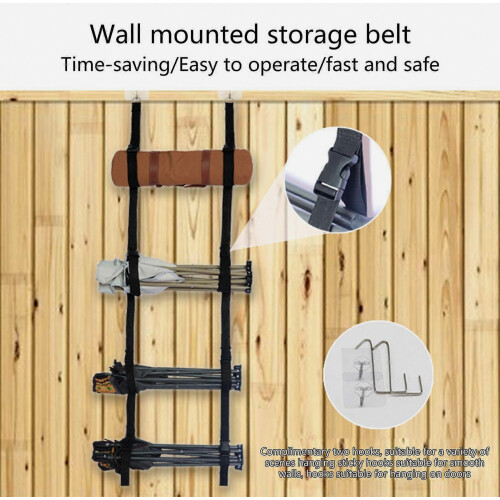 2Pcs Camping Chair Wall Storage Strap Hanging Organizers Adjustable Garage Storage Strap Wall Mounted Holder Enduring 1