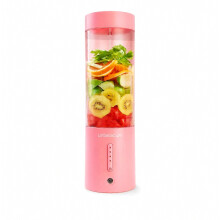 Draagbare, oplaadbare elektrische blenderbeker via USB voor sap en smoothies, roze
