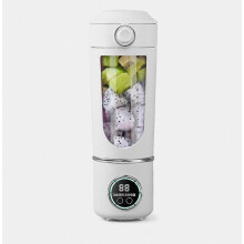 Draagbare oplaadbare blender 700 ml wit, 7,4 V, 12 messen, sap- en smoothiebeker