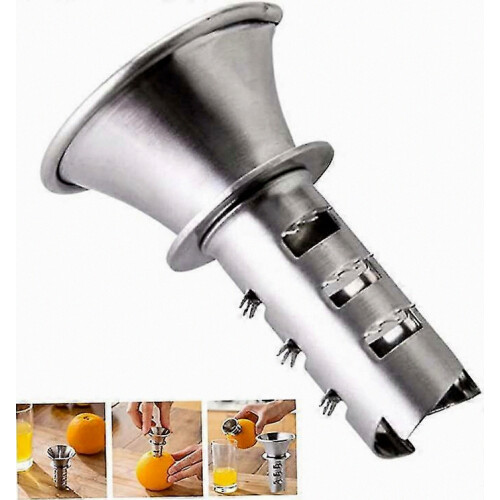 Lemon Juicer Squeezer, Practical Stainless Steel Orange Lime Lemon Drill Hand Manually Citrus Fruit Juicers Squeezer Silver Kitchen Tools 1