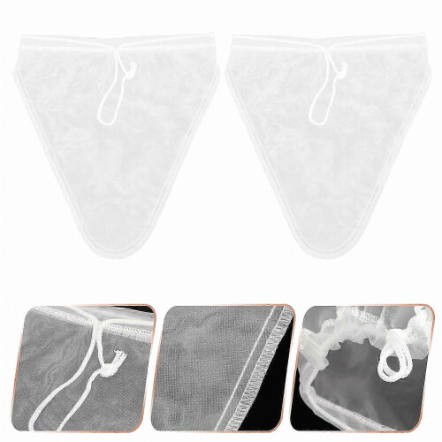 Nut Milk Filter Bag Nylon Mesh for Storage 2Pcs Transparent Nylon Bag 2