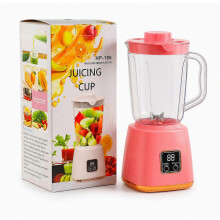 Draagbare USB-oplaadbare blender HP-158, sapbeker met handvat, roze