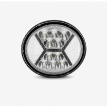 Runder LED-Arbeitsscheinwerfer mit 39 LEDs, weißem Tagfahrlicht und gelbem Halo-Ring für Auto, Motorrad und Gabelstapler