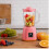 Draagbare USB-oplaadbare blender HP-158, sapbeker met handvat, roze 2