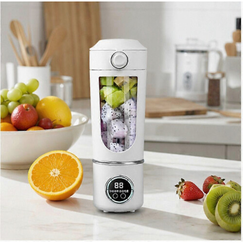 Draagbare oplaadbare blender 700 ml wit, 7,4 V, 12 messen, sap- en smoothiebeker 1