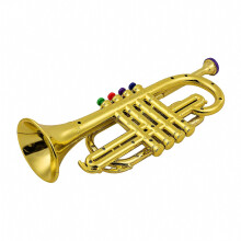 Trompete für Kinder, Musikinstrument, Blasinstrument, ABS-Metallic-Gold-Trompete mit 4 farbigen Klappen