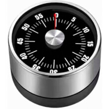 Kitchen Timer 60-Min, Black Stainless Steel for Cooking and Baking with 110dB Extra-Loud Alarm, Magnetic Back, Battery Operated