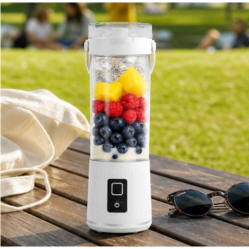 Cordless Portable Blender 2-in-1, 12-Blade Direct Drink Cup, Titanium Grey with Light 2