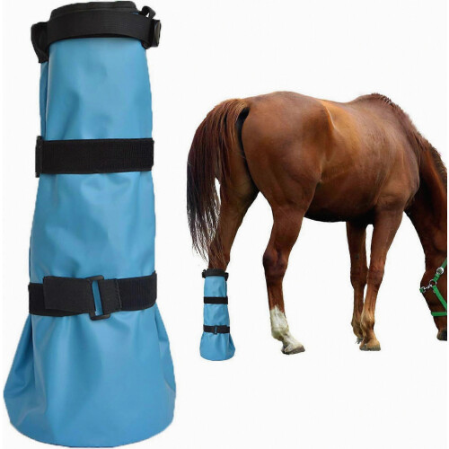 Sac de trempage pour sabots de cheval, ajustable, étanche, avec élastique, couleur orange résistant. 1