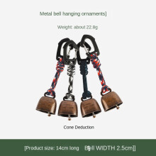 (random rope color) Bear Bell for Hiking Camping, Loud Brass Bell with Clip for Backpack Adventure, Retro Cowbell Keychain for Outdoor Survival