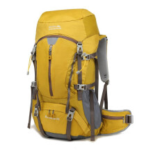 (Yellow, 50L) Hiking Backpack 50L Large Capacity Floating Mountaineering Pack Travel Outdoor Trekking Bag Lightweight Camping Gear