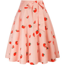 Damenrock Ausgestellt Vintage Elegant Retro Rosa XXL — a-linien rock, bellepoque damenmode, knielanger sommerrock