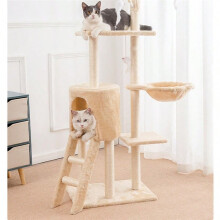 5-Layer Cat Climbing Frame – Sisal Scratching Post with Cat Nest & Jump Platforms