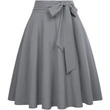 Damenrock Ausgestellt Retro Elegant Bequem Dunkelgrau L — a-linien rock knielang, vintage rock damen, rock mit schleife