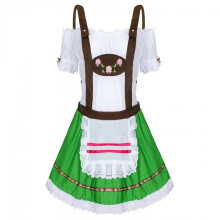 (green, All yards) Oktoberfest Dress Bavarian Beer Festival Costume Women German Traditional Game Uniform Cosplay Party Dress Classic Munich Style