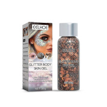 Brown Glitter Body Gel Fish Scale Sequin Makeup for Stage, Face Hair, 30g