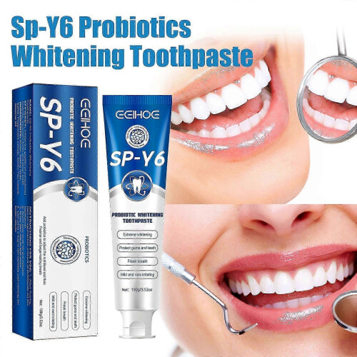 Probiotic Whitening Toothpaste  Fresh Breath, Stain Removal  Brightening, 100g