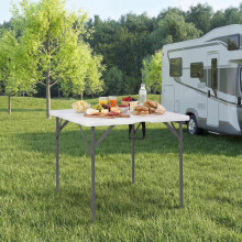 Klapptisch, 86 cm quadratisch, mit Tragegriff und Metallbeinen