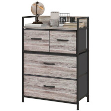 Cômoda de quarto 60 x 29 x 85 cm 4 gavetas removíveis prateleira superior acabamento
