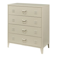 Cômoda móvel de armazenamento prático para entrada, sala, quarto metálica com 4 gavetas em aço 92 x
