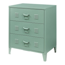 Commode móvel de armazenamento prático para entrada, sala, quarto metálica com 3 gavetas de aço 72 x