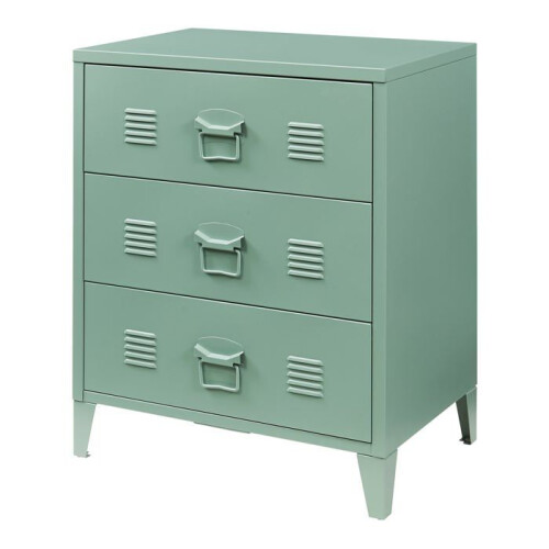Commodes - HELLOSHOP26 - 3 lades - Staal - Mat grijs - 60x40x72 cm