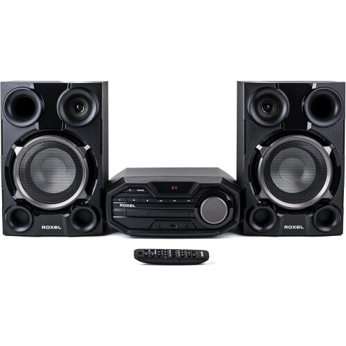 Roxel Roxel Roar CD Player Mini Hi-Fi System, 100W Speakers, BT, USB MP3, FM, AUX