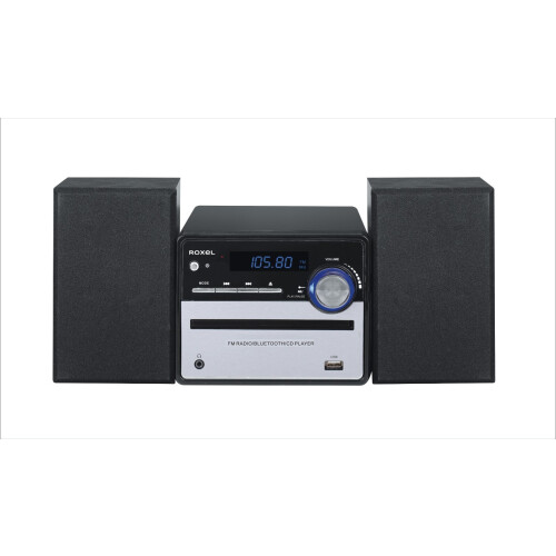 Roxel Roxel Micro All in One CD Player with USB Playback, FM Radio, BT Streaming, AUX