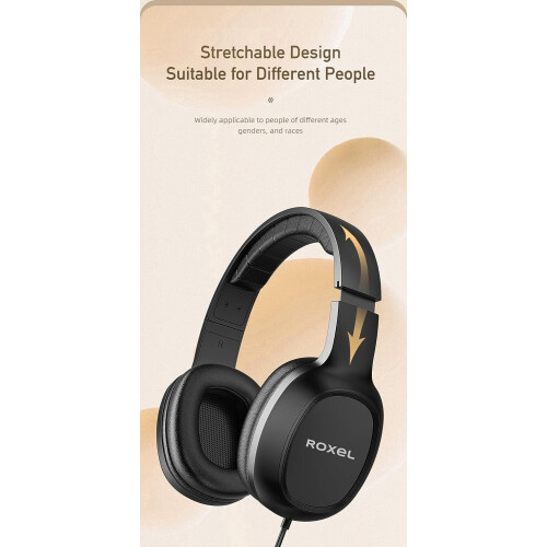 Roxel Over-Ear Head-Mounted Wired Headphones - Compatible with Android and IOS Devices 2