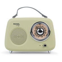 Retro Party Wireless FM Radio, GREEN - 5 hour playtime, MP3, BT & AUX - Roxel