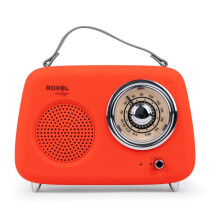 Roxel Retro Party Wireless FM Radio – 5 hour playtime, MP3, BT & AUX USB-C - RED