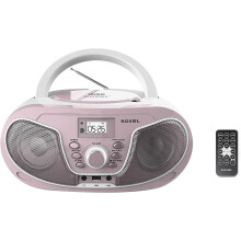 Roxel RCD-S70BT Boombox CD Player with BT, Remote Control, Radio, Pink