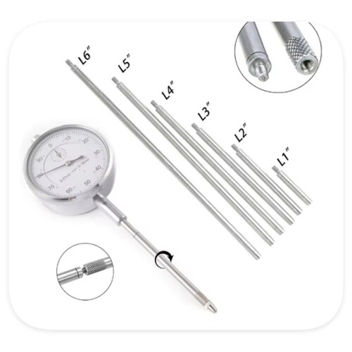 6-Piece Indicator Extension Rod Set for Measuring and Digital Indicator Tool Kit 1