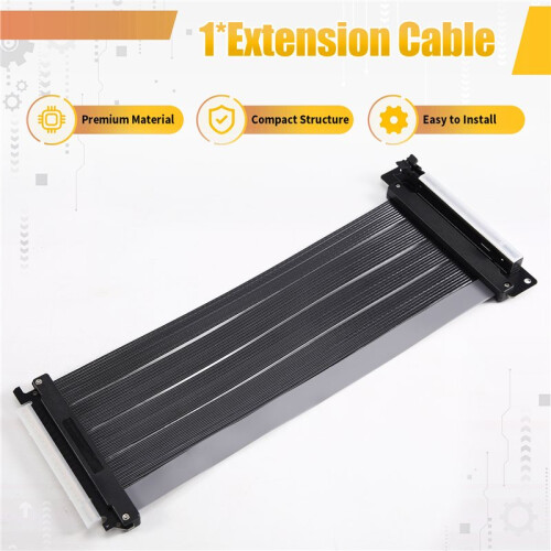 PCIe 5.0 X16 Vertical GPU Riser Cable 128GB/S for RTX 50 Series ITX Gaming PC Chassis 25cm 1